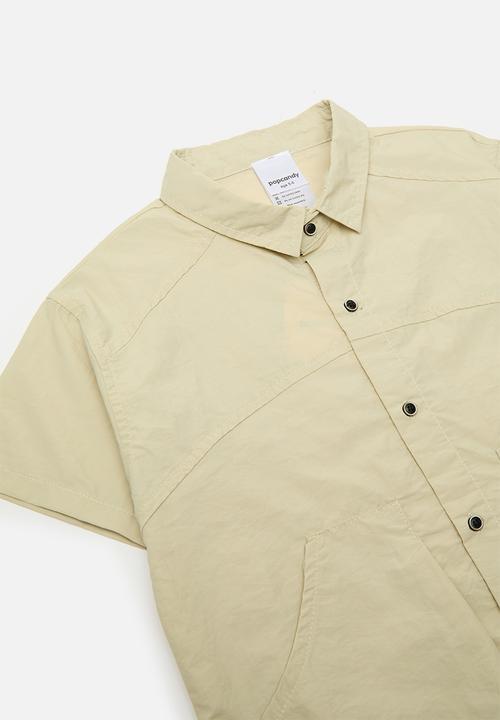 Pop Candy - Shirt & shorts set with lift-away pockets - light beige