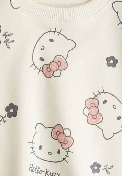 H&M - Printed sweatshirt - cream/hello kitty