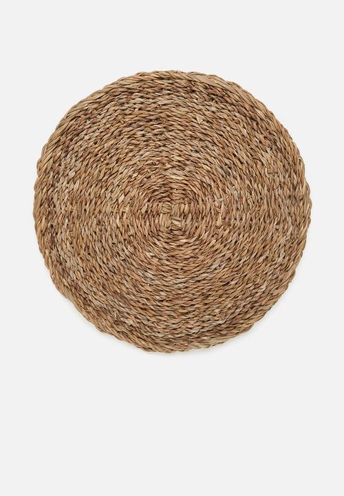 Excellent Houseware - Seagrass round placemat set of 4 - natural