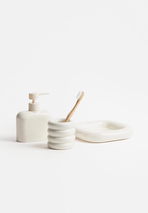 H&M - Stoneware toothbrush mug - white