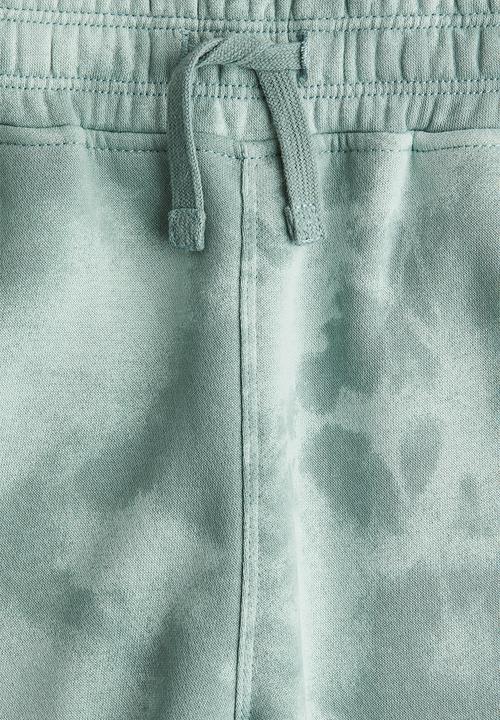 H&M - Printed sweatshirt shorts - green tie-dye