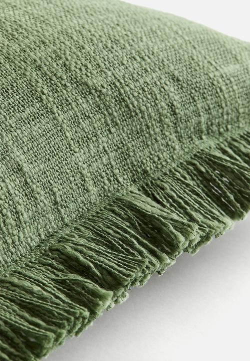 H&M - Slub weave cushion cover - dusty green