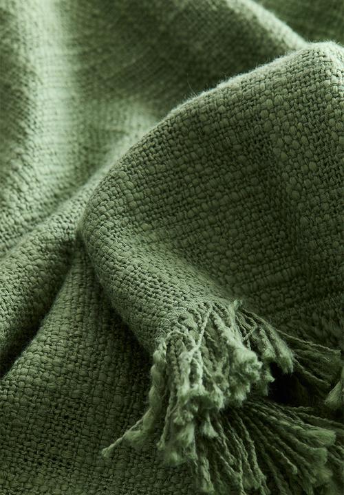 H&M - Slub weave cushion cover - dusty green