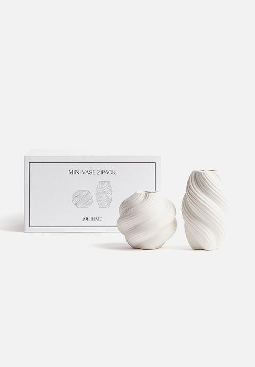 H&M - 2 pack mini stoneware vases - white