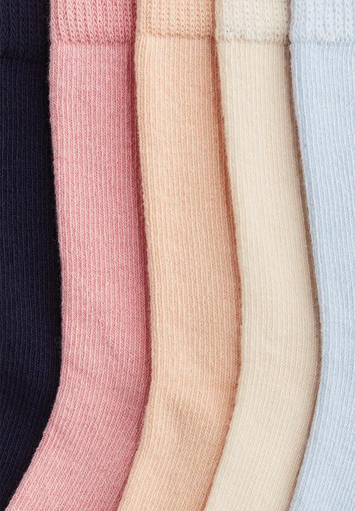 H&M - 5 pack socks - pink & light blue