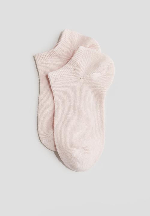 H&M - 5 pack trainer socks - beige & light pink