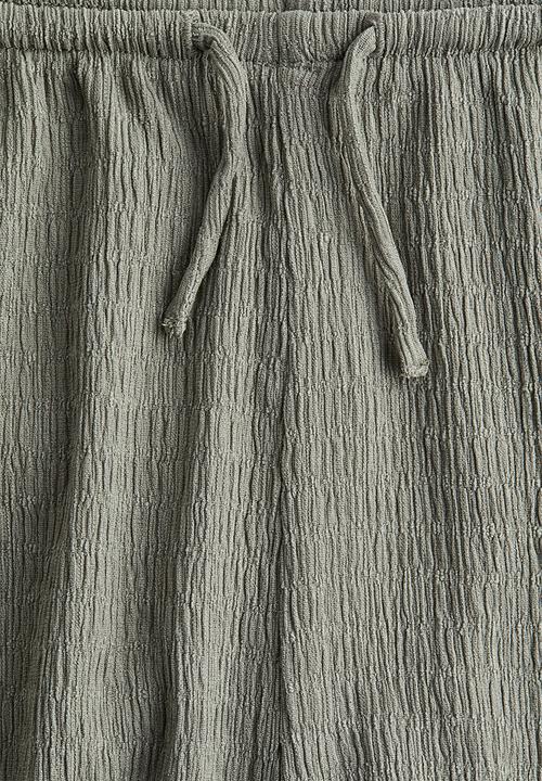 H&M - Textured jersey trousers - khak green