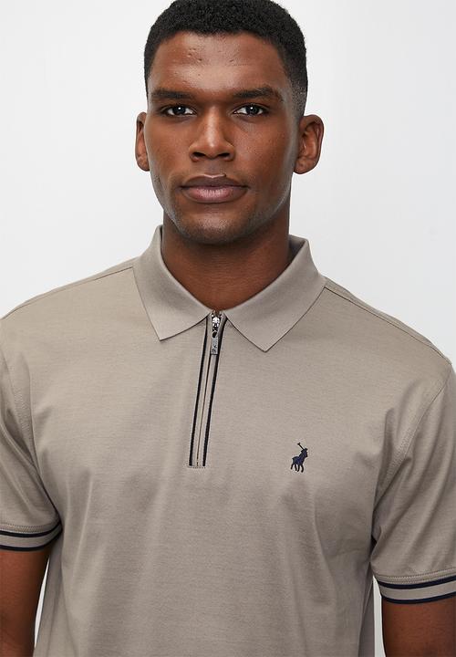 POLO - Tony Zip Dm 1/4 Zip Golfer - Taupe