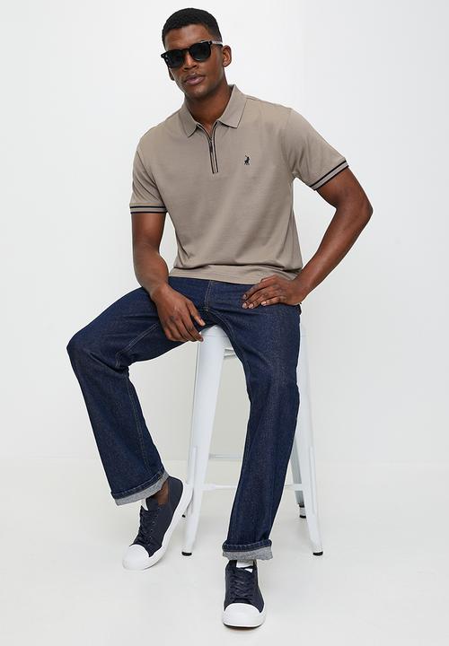 POLO - Tony Zip Dm 1/4 Zip Golfer - Taupe