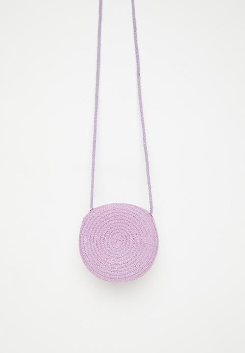 Pop Candy - Straw canteen bag with flower & shroom feature - purple