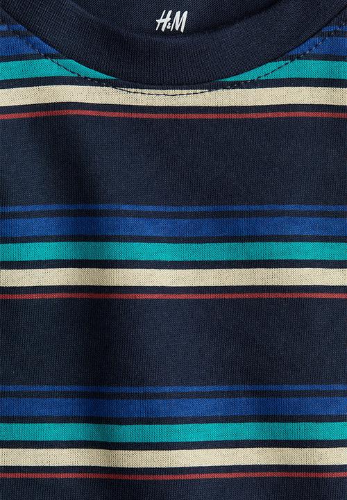 H&M - Printed T-shirt - navy blue/striped