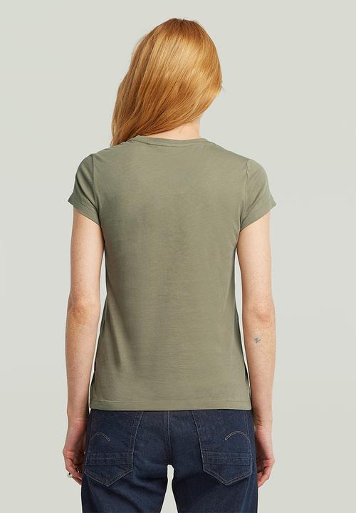 G-STAR - Eyben Slim V-Neck Top 2.0 Wmn - Shamrock