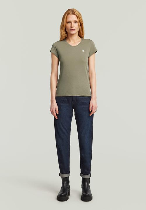 G-STAR - Eyben Slim V-Neck Top 2.0 Wmn - Shamrock