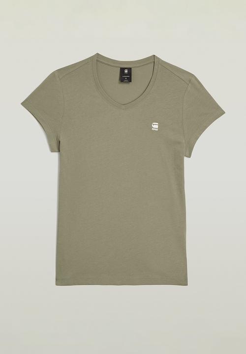 G-STAR - Eyben Slim V-Neck Top 2.0 Wmn - Shamrock