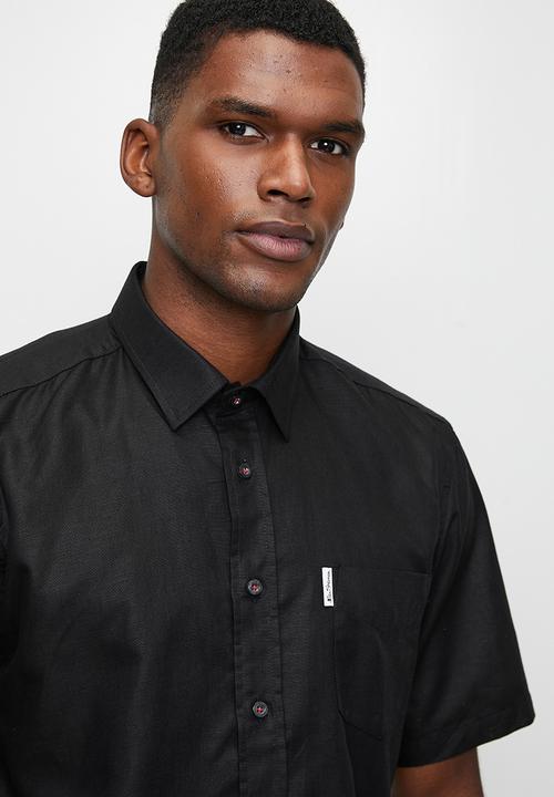 Ben Sherman - Cotton Linen Shirt S/S - Black