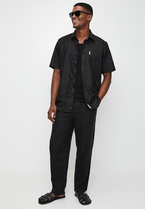 Ben Sherman - Cotton Linen Shirt S/S - Black