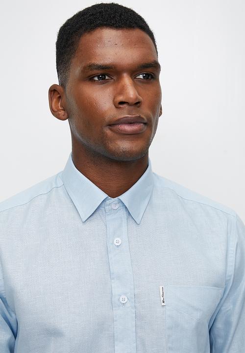 Ben Sherman - Cotton Linen Shirt S/S - Lt Blue