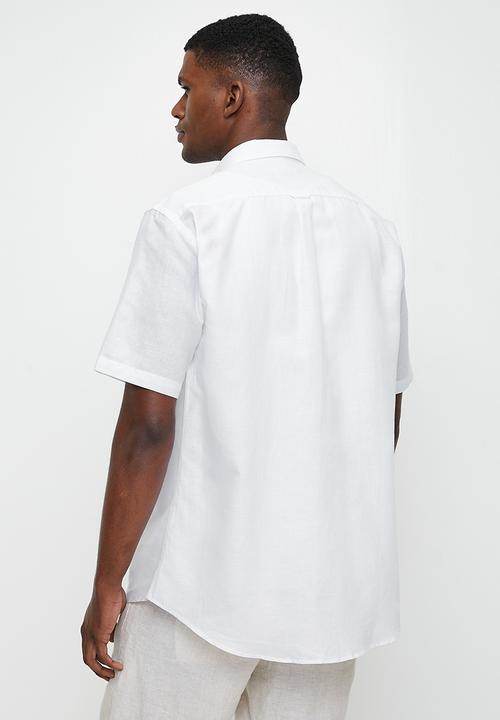 Ben Sherman - Cotton Linen Shirt S/S - White