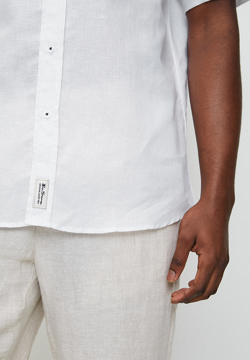 Ben Sherman - Cotton Linen Shirt S/S - White
