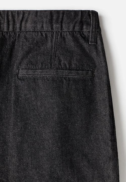 H&M - Relaxed fit denim trousers - black