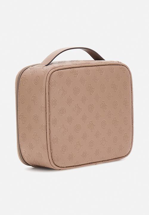 GUESS - WILDER COSMETIC ORGANIZER CASE -  DARK TAUPE LOGO