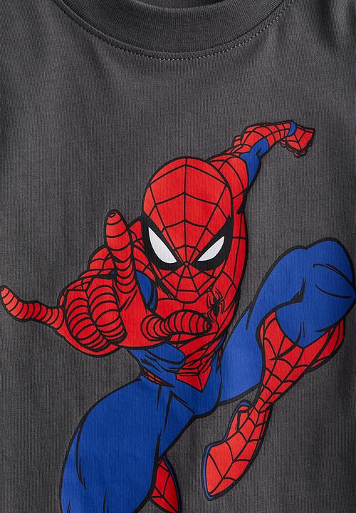 H&M - Printed T-shirt - dark grey/spider-man 