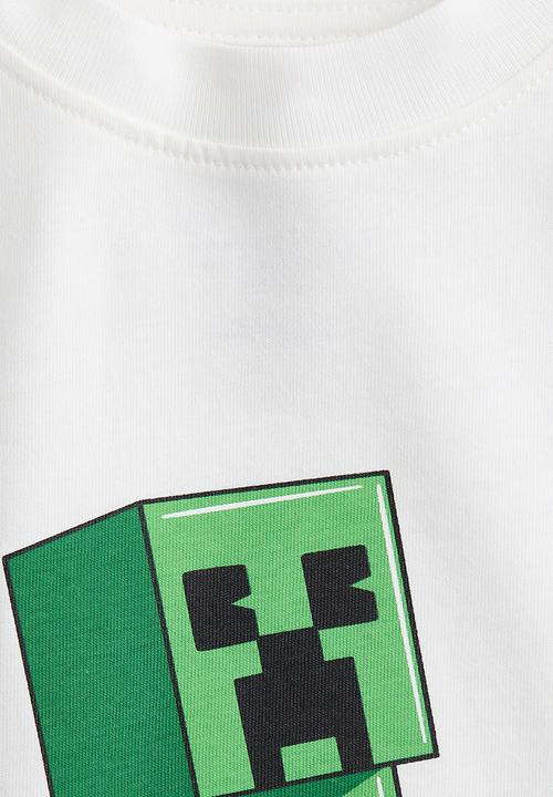 H&M - Printed T-shirt - white/minecraft