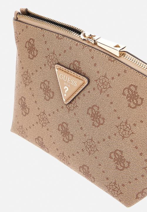 GUESS - SILIA LARGE TOP ZIP -  LATTE LOGO