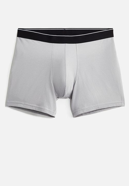 H&M - 3-pack mid trunks with lycra® - grey,black