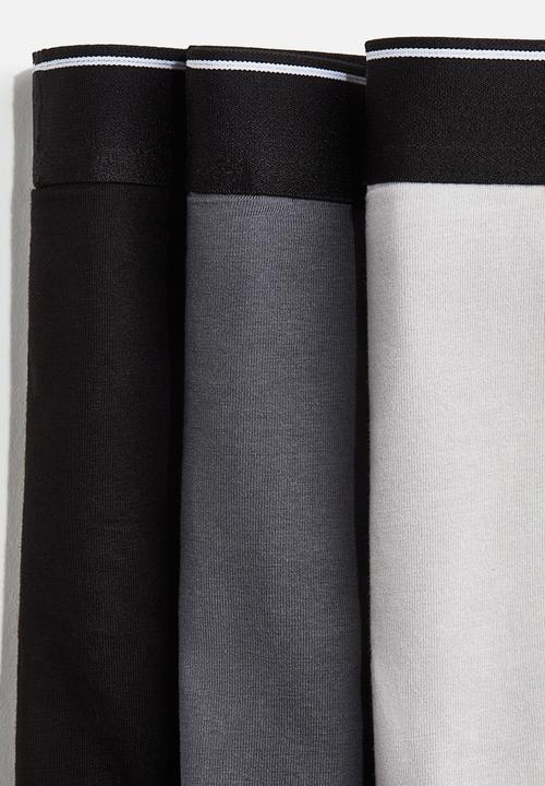 H&M - 3-pack mid trunks with lycra® - grey,black
