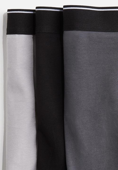 H&M - 3-pack short trunks with lycra® - light grey/dark grey/black