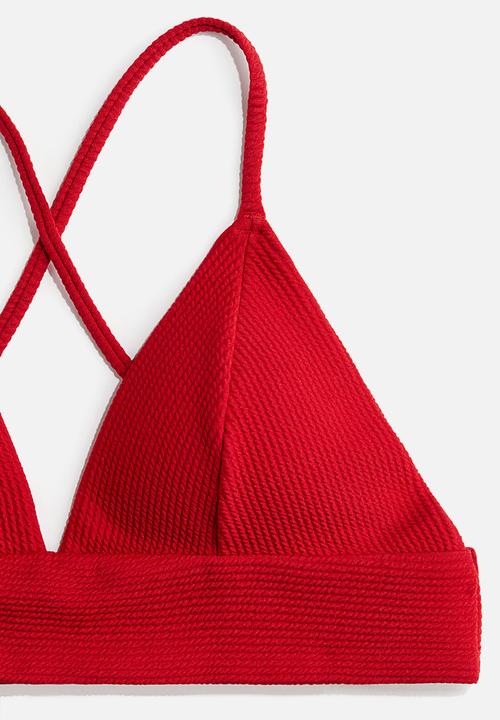 H&M - Padded bikini top - red