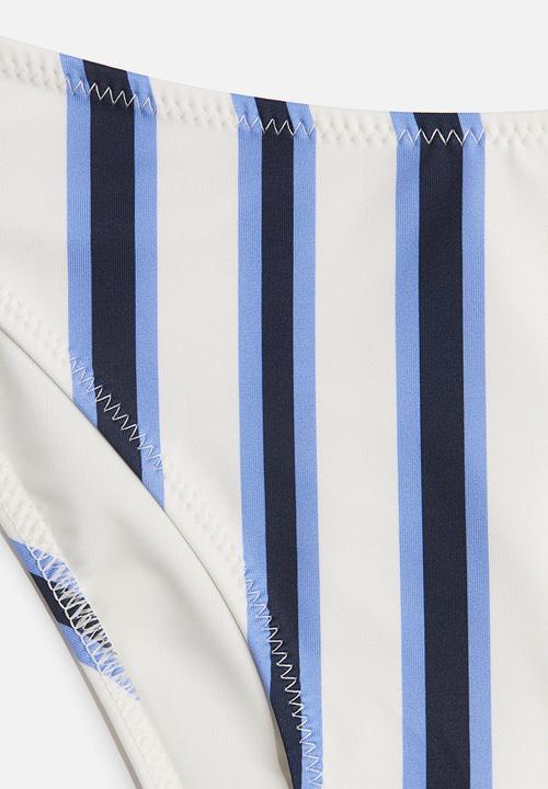 H&M - Cheeky bikini bottoms - white & blue striped