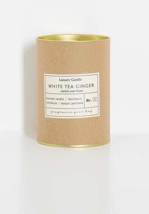 H&S - Glass Scented Candle - White Tea and Ginger