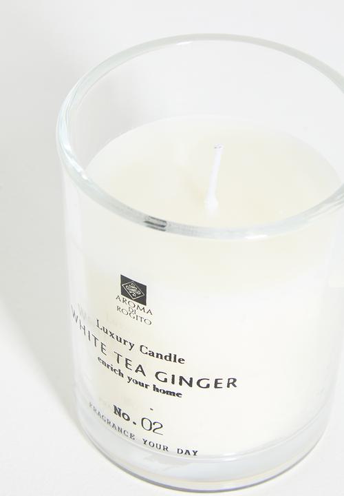 H&S - Glass Scented Candle - White Tea and Ginger