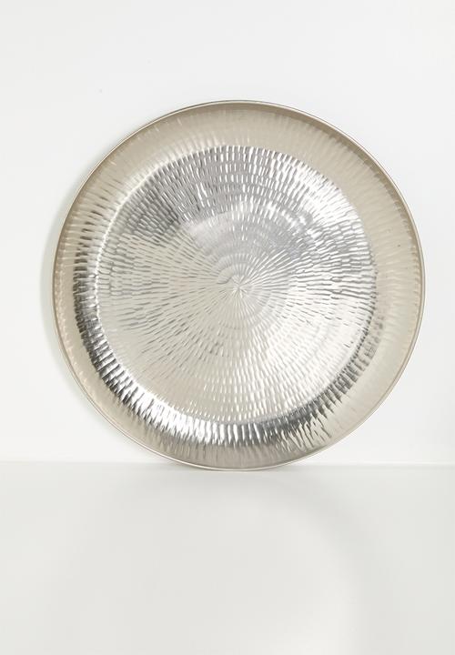 H&S - Hammered large tray - silver