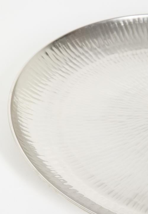 H&S - Hammered large tray - silver