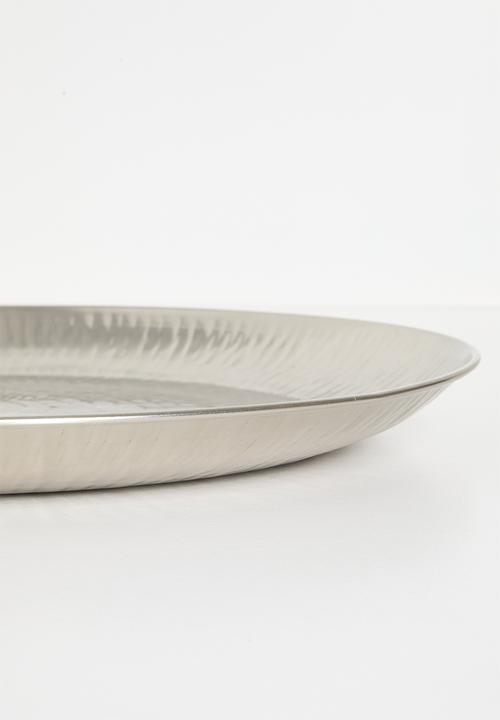 H&S - Hammered large tray - silver