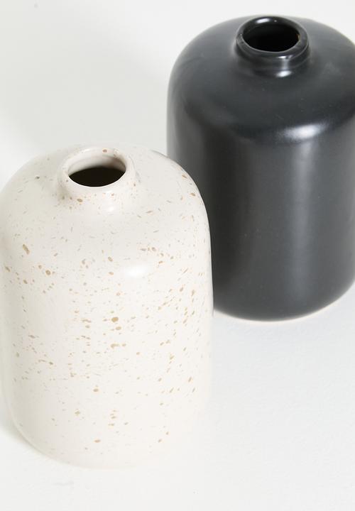 H&S - Stomp bud vase set of 2 - black & white