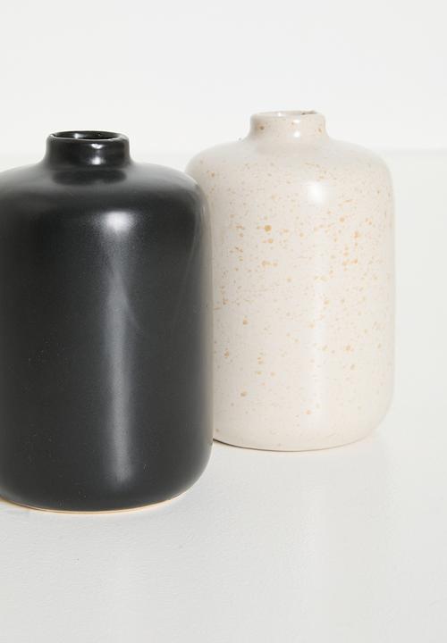 H&S - Stomp bud vase set of 2 - black & white