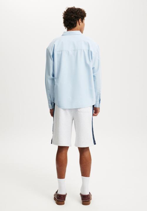 Cotton On - Super Baggy Fleece Short - Athletic Marle / True Navy
