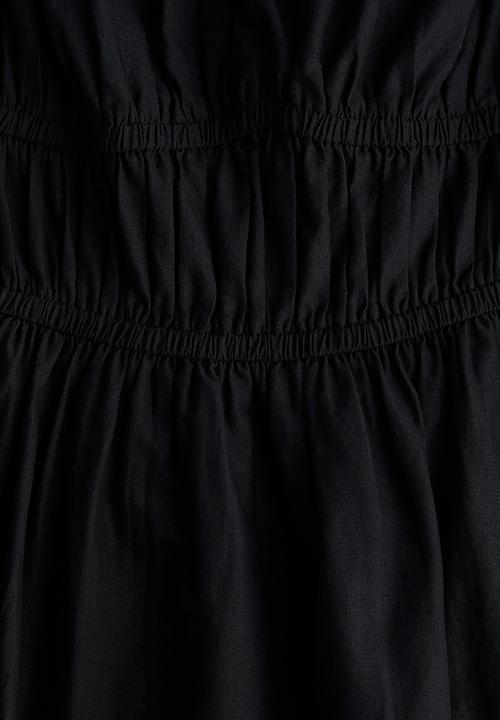 H&M - Bubble-hem cotton dress - black