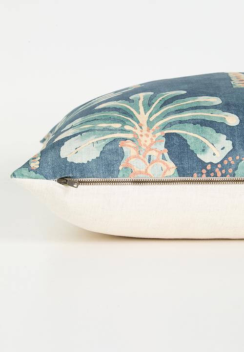 Hertex Fabrics - Lush palm cushion cover - blue