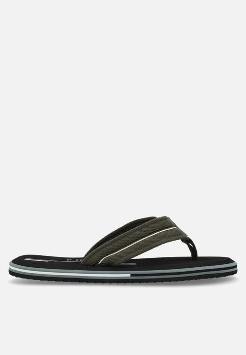 POLO - Petersham heritage flip flop - black/olive