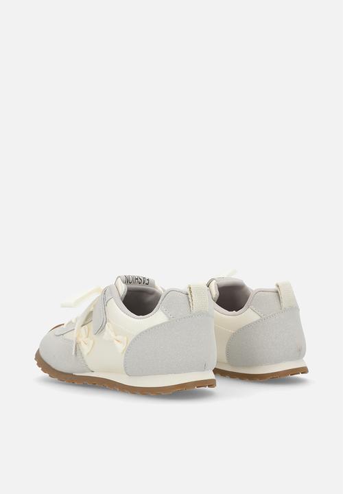 Pop Candy - Silk ribbon sneakers with mini bows - light grey/cream