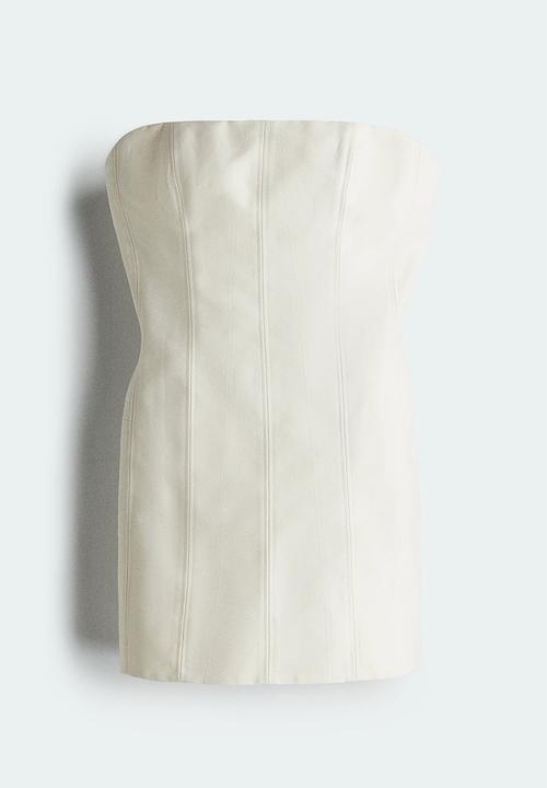 H&M - Exaggerated-hip mini dress - white