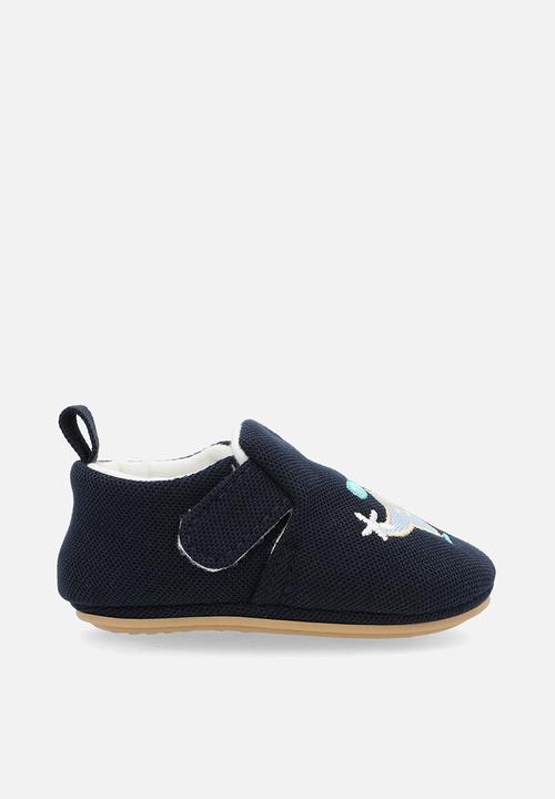 Pop Candy - Helicopter embroidered strap boots - navy