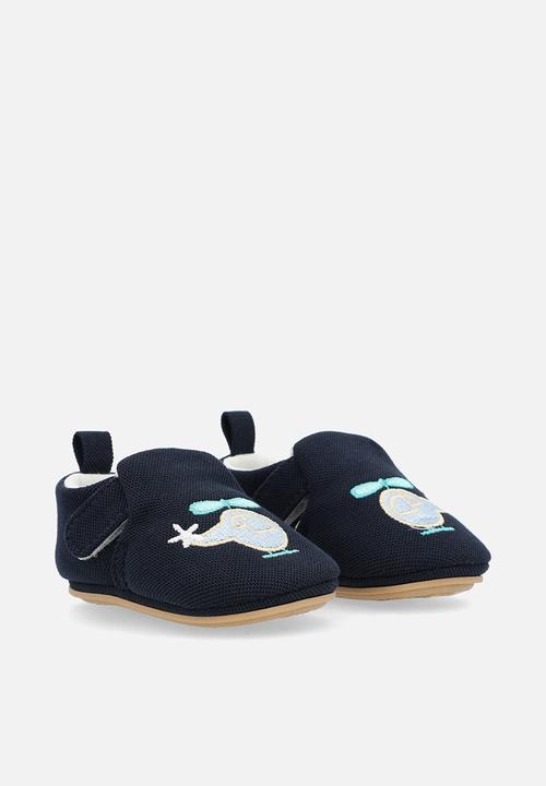 Pop Candy - Helicopter embroidered strap boots - navy