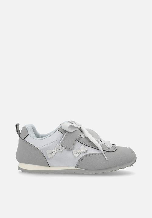 Pop Candy - Silk ribbon sneakers with mini bows - grey/silver