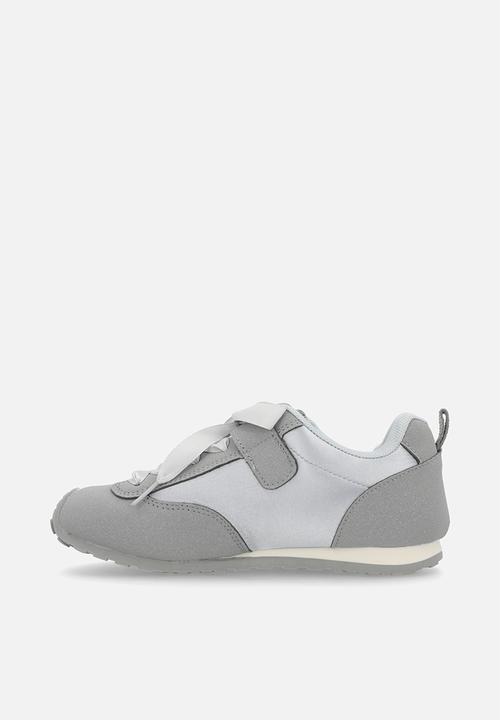 Pop Candy - Silk ribbon sneakers with mini bows - grey/silver